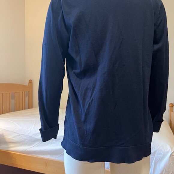 Pendleton V-neck Cardigan Sweater. Size L. Navy Blue. Silk. Excellent condition. - Picture 3 of 8